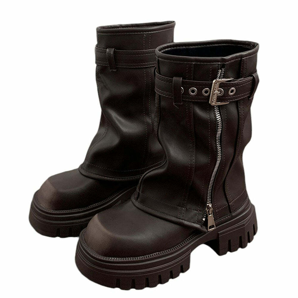 Forbidden Girlfriend Y2K Chunky Boots for Grunge and Coquette Aesthetic