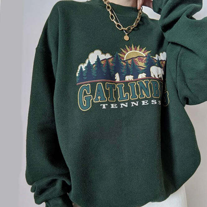 Gatlinburg Tennessee Y2K Aesthetic Sweatshirt for Cozy Fall Vibes