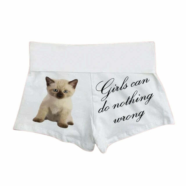 Girls Can Do Nothing Wrong Y2K Aesthetic Kitten Shorts for Trendy Vibes