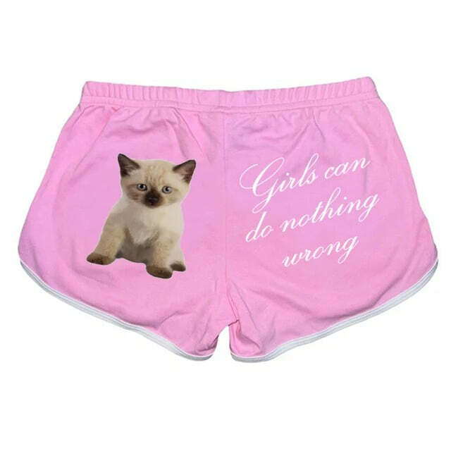 Girls Can Do Nothing Wrong Y2K Booty Shorts for Trendy Aesthetic Vibes