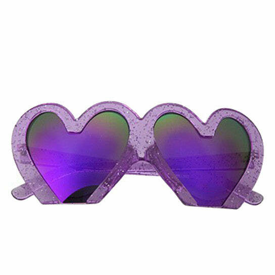 Glitter Heart Shaped Glasses for Y2K Aesthetic and Coquette Style