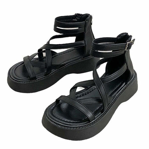 Goblincore Platform Sandals: Embrace Y2K Aesthetic with Grunge Style