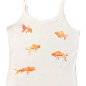 Goldfish Serenity Tank Top - Y2K Aesthetic Cute Top for Effortless Style