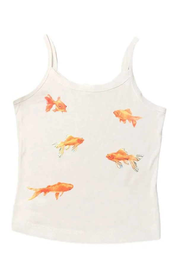 Goldfish Serenity Tank Top - Y2K Aesthetic Cute Top for Effortless Style