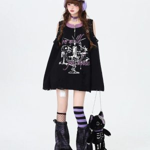 Gothic Dreamscape Y2K Sweater - Embrace Grunge Aesthetic Vibes