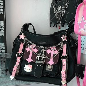 Gothic Kawaii Cross Chain Bag - Y2K Aesthetic Cute Accessory for All