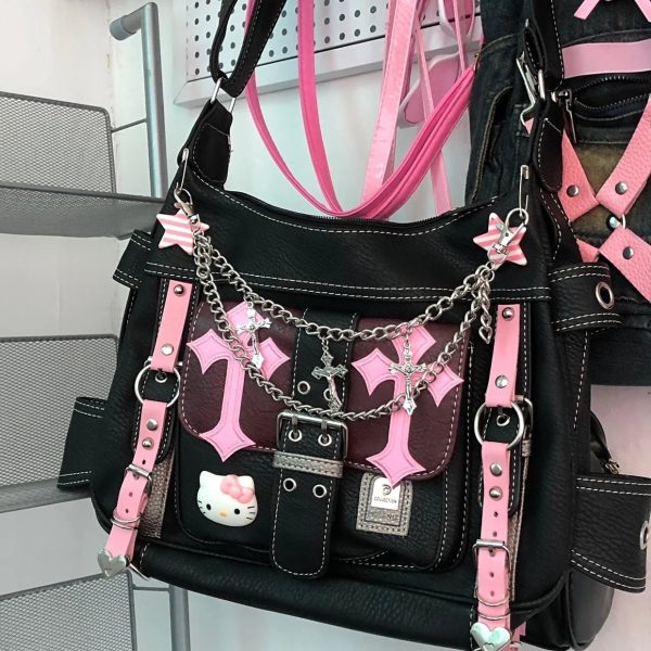 Gothic Kawaii Cross Chain Bag - Y2K Aesthetic Cute Accessory for All