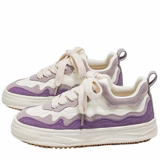 Gradient Wavy Y2K Aesthetic Sneakers for Trendy Outfits and Styles