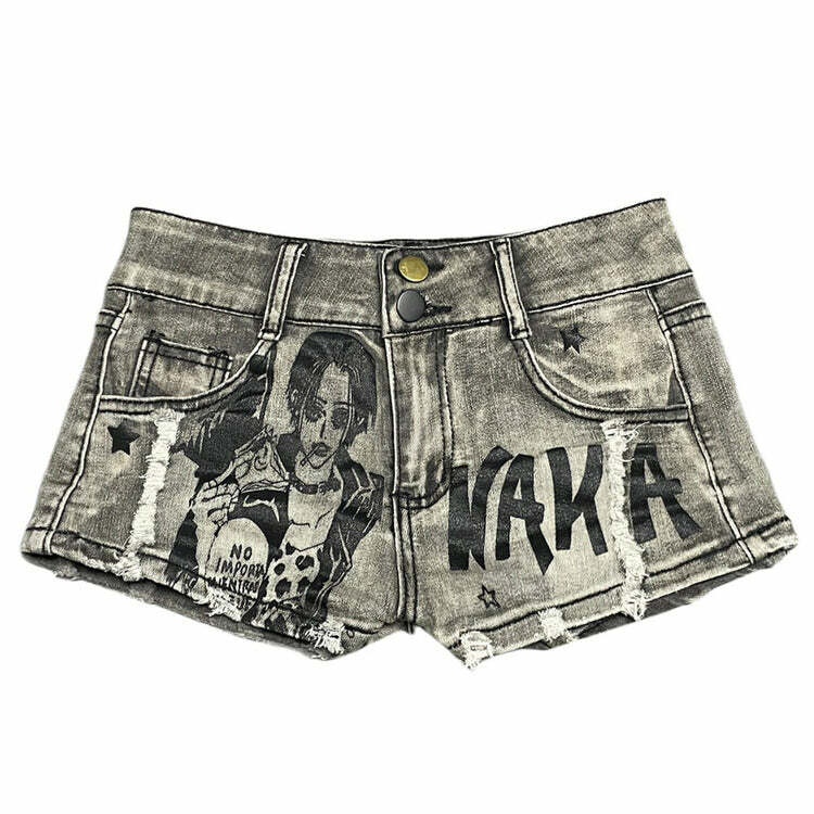 Grunge Aesthetic Micro Jorts for Y2K Style and Vintage Vibes