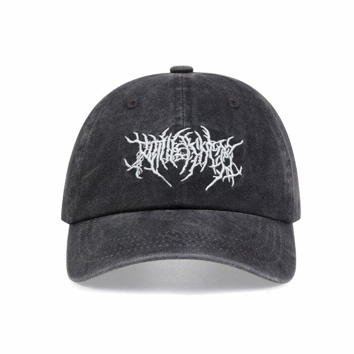 Grunge Washed Baseball Cap for Y2K Aesthetic and Coquette Style