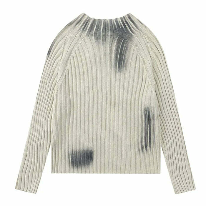 Grunge Washed Knit Sweater - Y2K Aesthetic Cozy Top for Effortless Style