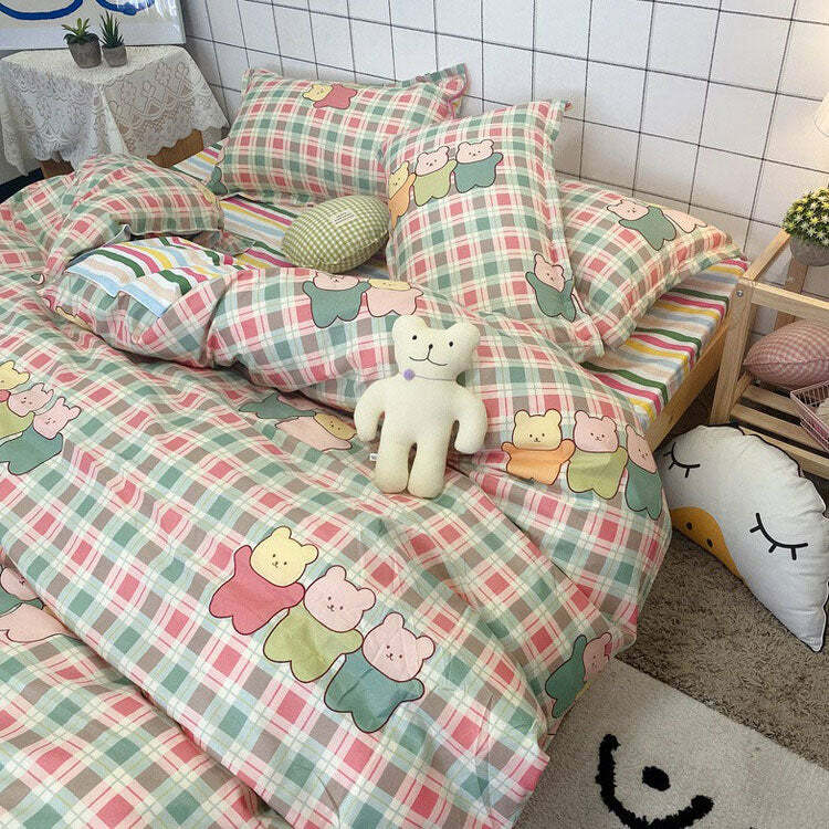 Gummy Bear Bedding Set - Cute Y2K Aesthetic for Cozy Bedroom Vibes