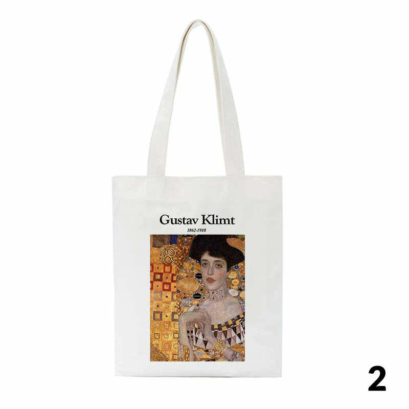 Gustav Klimt-Inspired Y2K Aesthetic Shoulder Bag for Trendy Outfits