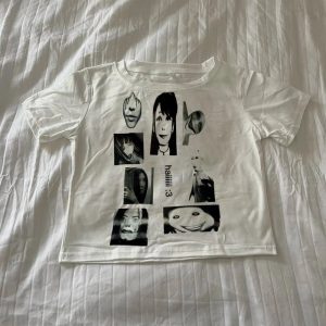 Haunting Faces Y2K Aesthetic Horror T-Shirt for Grunge Style Lovers