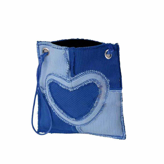 Heart Patchwork Purse - Y2K Aesthetic Bag for Coquette and Grunge Styles