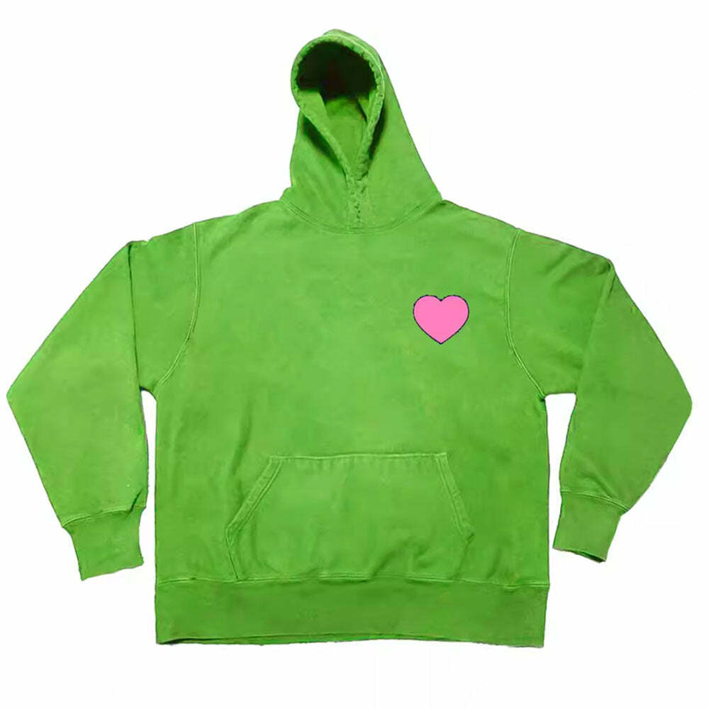 Heart Print Y2K Hoodie - Cute Comfy Top for Coquette Aesthetic Style