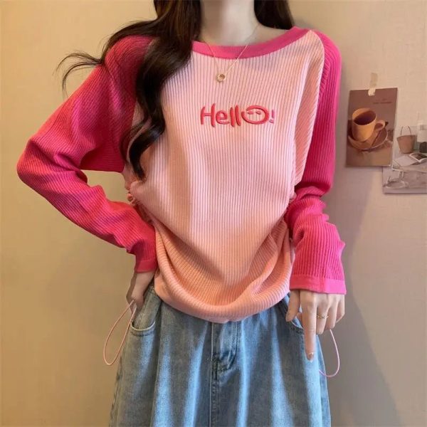 Hello Sunshine Colorblock Top - Y2K Aesthetic Cute Top for Trendy Looks