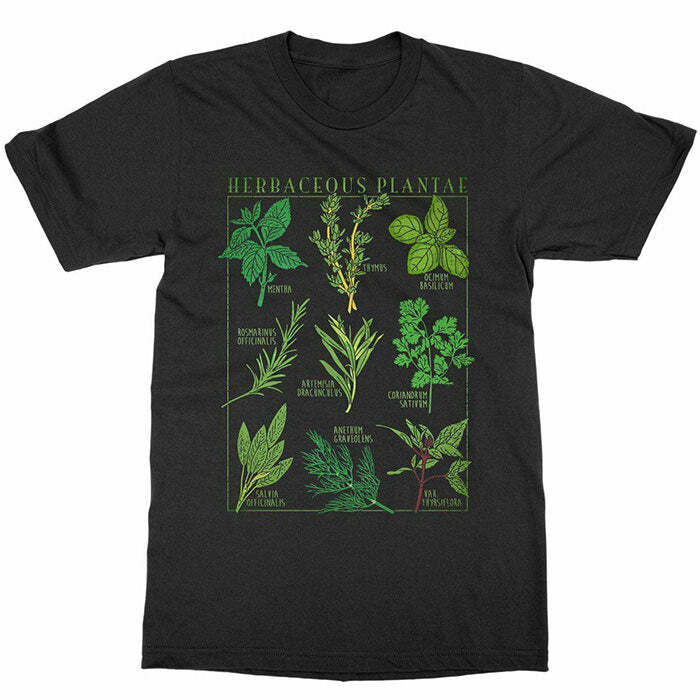 Herbaceous Plantae Y2K Aesthetic T-Shirt for Trendy Outfits