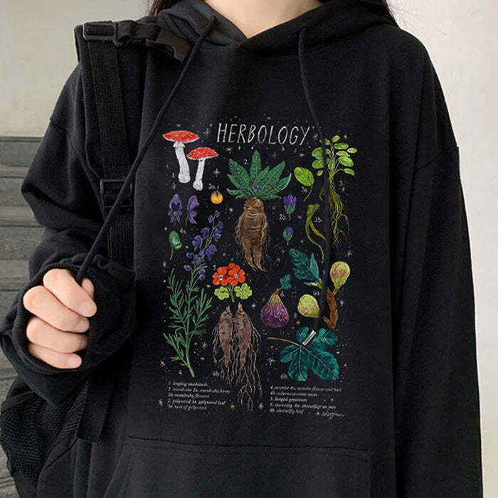 Herbology Hoodie: Y2K Aesthetic Comfy Top for Cozy Fall Vibes