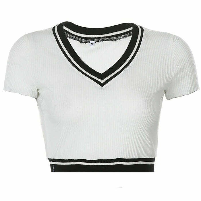 High School Crush Ribbed Top - Y2K Aesthetic Cute Top for Trendy Outfits