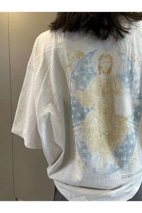 Holy Mother Graphic T-Shirt - Y2K Aesthetic Cute Top for Grunge Style