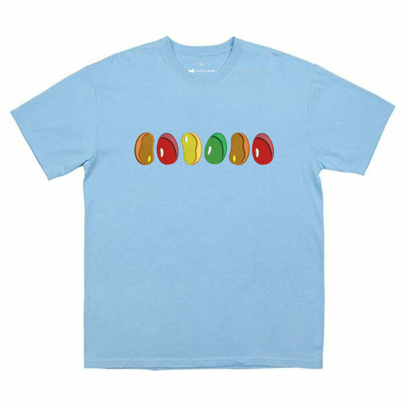 Jelly Beans Embroidered T-Shirt - Y2K Aesthetic Cute Top for Trendy Looks