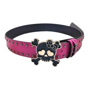 Kawaii Goth Skull Belt for Y2K Aesthetic and Grunge Style Outfits