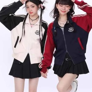 Kawaii Twin Track Jackets - Y2K Aesthetic Cute Tops for Trendy Outfits