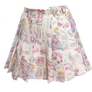 Kawaii Wonderland Pleated Skirt - Y2K Aesthetic Cute Top for Stylish Outfits