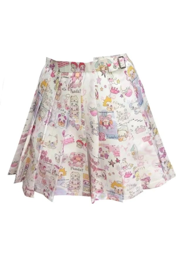 Kawaii Wonderland Pleated Skirt - Y2K Aesthetic Cute Top for Stylish Outfits