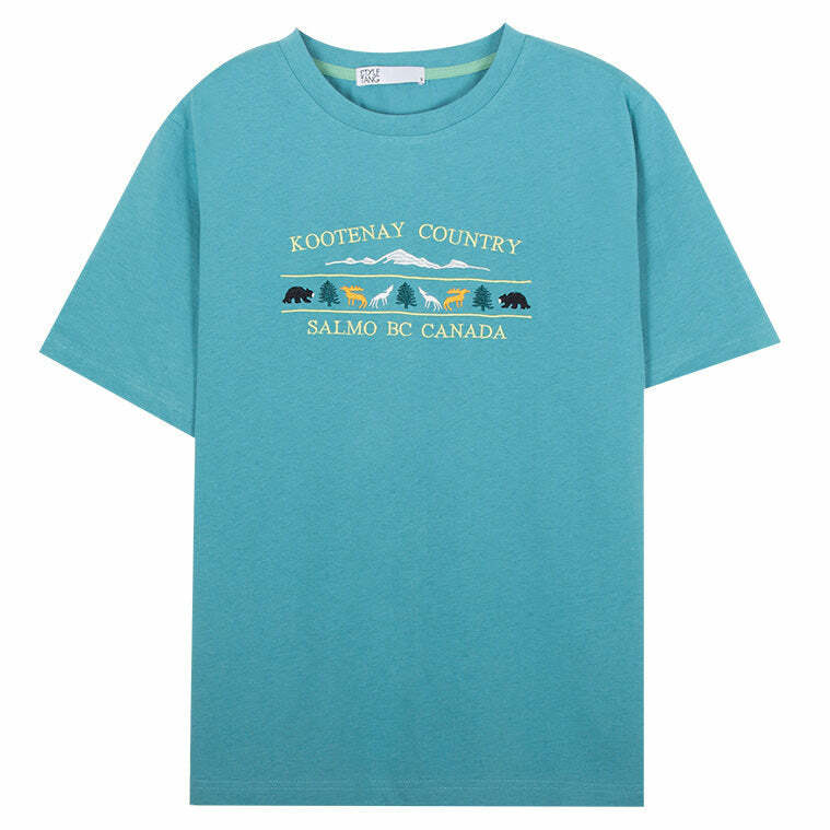 Kootenay Country Salmo T-Shirt - Y2K Aesthetic Cute Top for Trendy Outfits