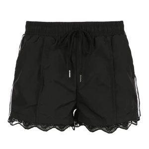 Lace-Trim Sporty Drawstring Shorts for Y2K Aesthetic and Comfy Style