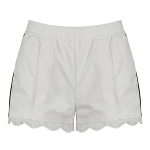 Lace-Trim Sporty Drawstring Shorts for Y2K Aesthetic and Comfy Style