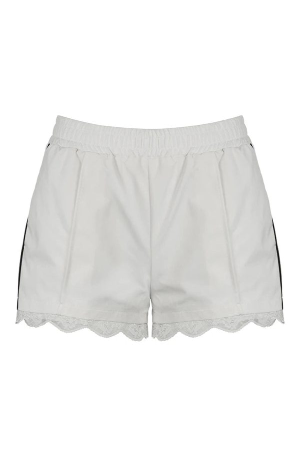 Lace-Trim Sporty Drawstring Shorts for Y2K Aesthetic and Comfy Style