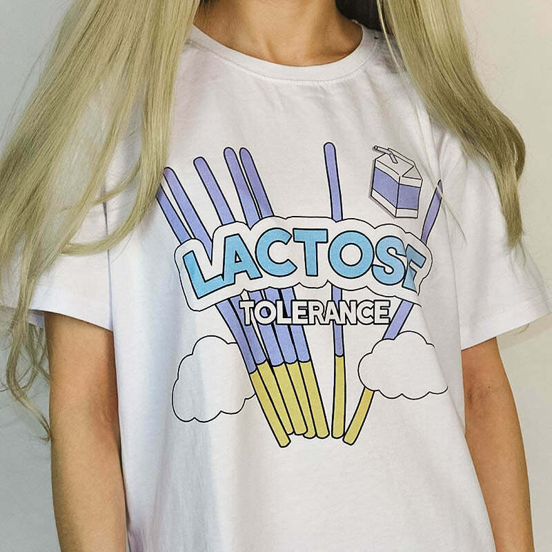 Lactose Intolerance Tee - Y2K Aesthetic Cute Top for Comfy Outfits