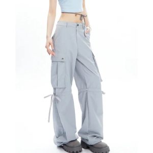 Lavender Dream Y2K Cargo Pants for Coquette and Grunge Aesthetic Styles