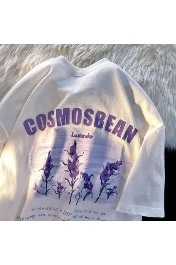 Lavender Dreamscape Y2K Graphic Tee for Coquette and Grunge Aesthetics