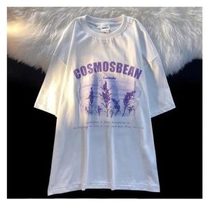 Lavender Dreamscape Y2K Graphic Tee for Coquette and Grunge Aesthetics