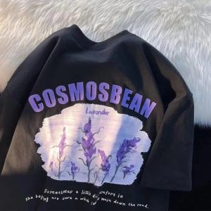 Lavender Dreamscape Y2K Graphic Tee for Coquette and Grunge Aesthetics