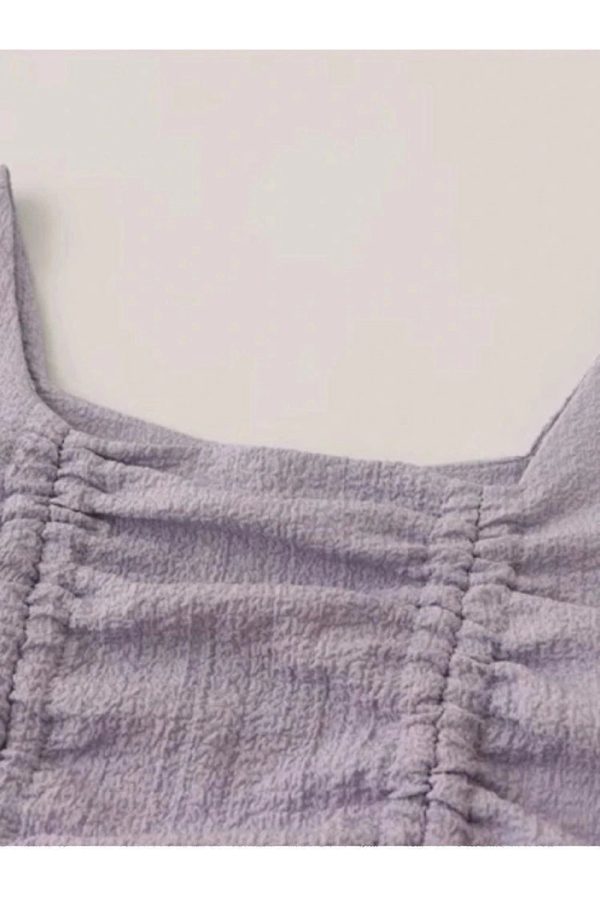 Lavender Ruched Dream Blouse - Y2K Aesthetic Cute Top for Stylish Outfits