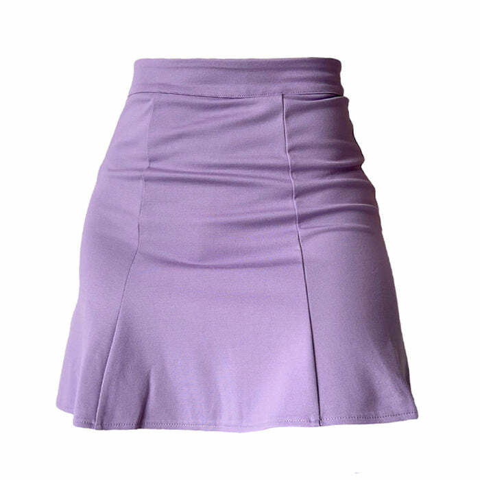 Lavender Ruched Skirt - Y2K Aesthetic Cargo Skirt for Cute Outfits