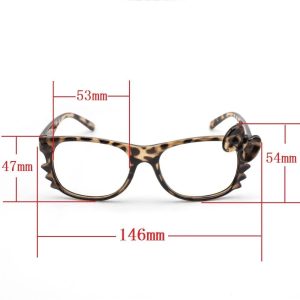 Leopard Bow Geek Chic Glasses for Y2K Aesthetic and Coquette Style