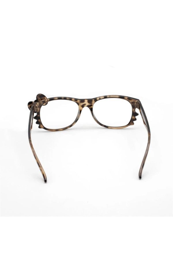 Leopard Bow Geek Chic Glasses for Y2K Aesthetic and Coquette Style