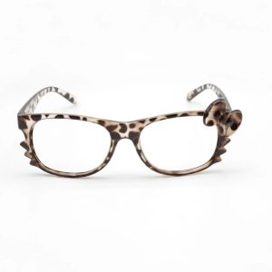 Leopard Bow Geek Chic Glasses for Y2K Aesthetic and Coquette Style