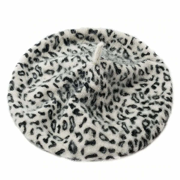 Leopard Print Beret - Y2K Fashion Accessory for Coquette Aesthetic Looks