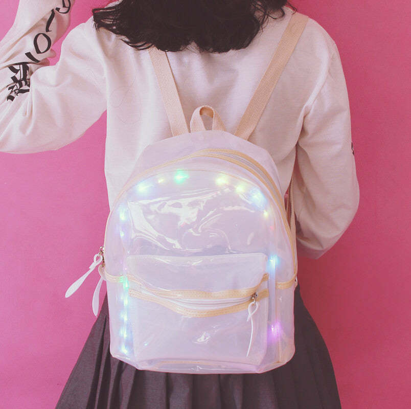 Light Show Backpack: Y2K Aesthetic Bag for Trendy Outfits & Styles