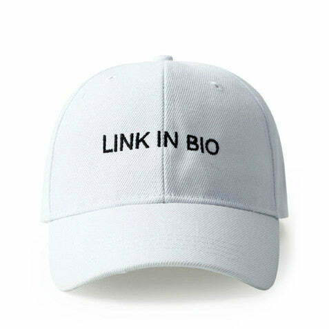 Link in Bio Y2K Aesthetic Baseball Cap for Trendy Outfits