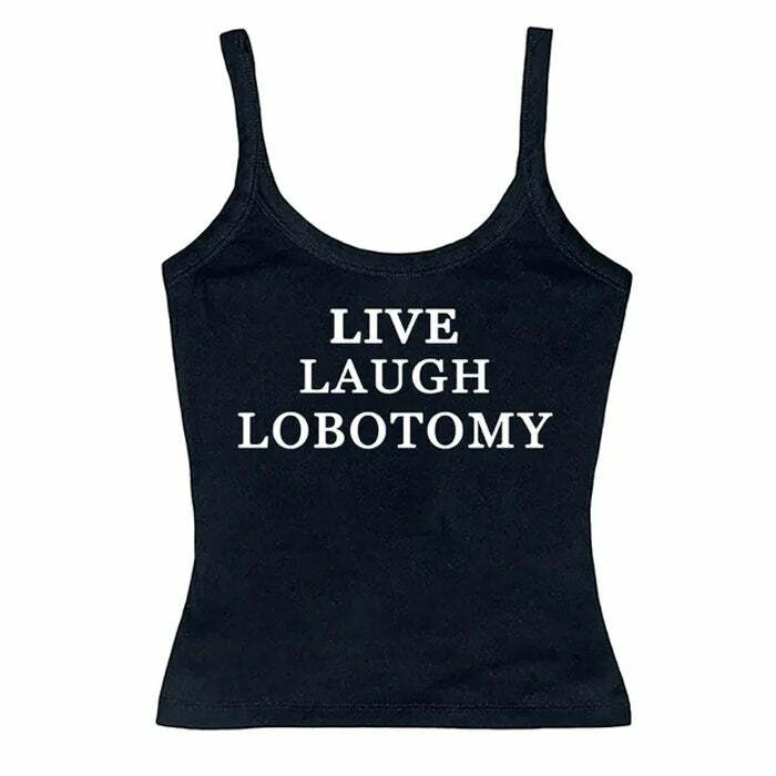 Live Laugh Y2K Aesthetic Skinny Tank - Cute Tops for Trendy Outfits