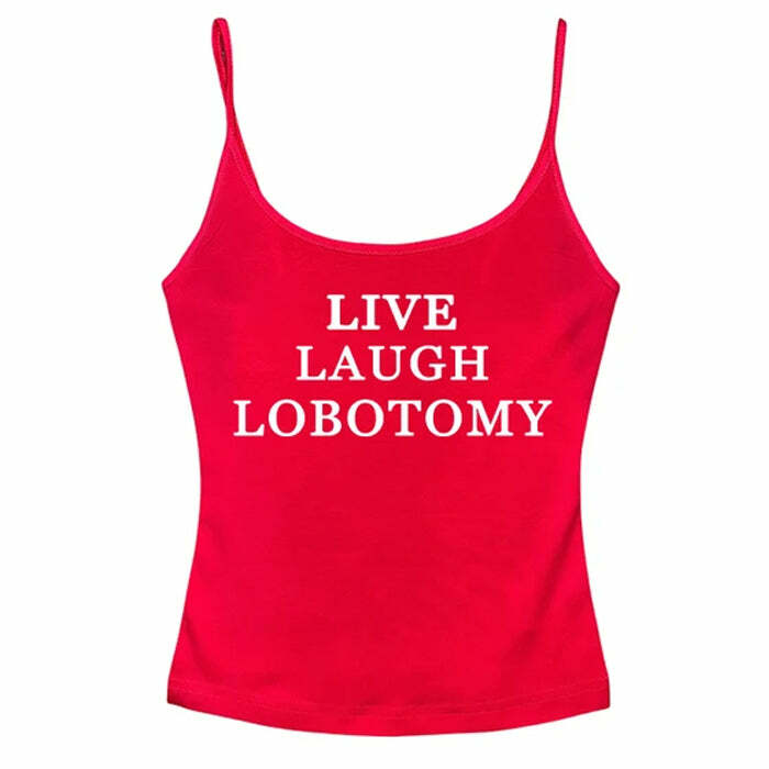 Live Laugh Y2K Aesthetic Skinny Tank - Cute Tops for Trendy Outfits