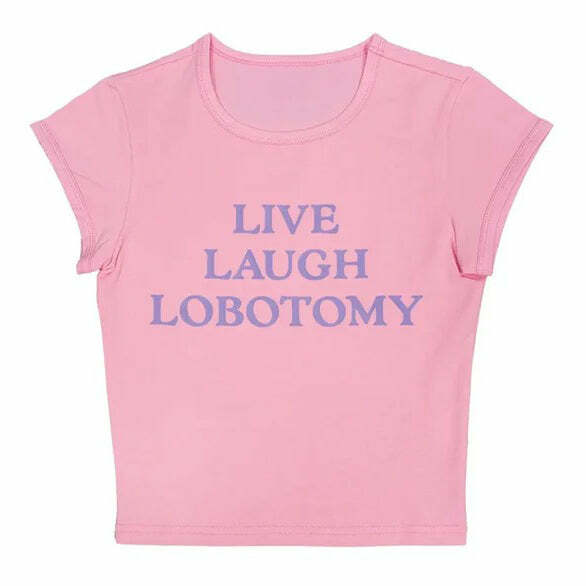 Live Laugh Y2K Baby Tee - Cute Top for Coquette & Grunge Aesthetics